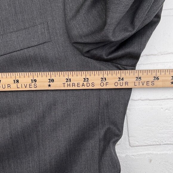 Hart Schaffner Marx Blazer Men 46 Gray Bespoke Gold Trumpeter Classic USA Jacket - Picture 11 of 16